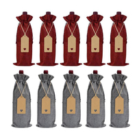10Pc 35*15cm poche à cordon en lin, sac à vin en lin + ensemble d'étiquettes, sac à bouteille de vin, sac de dégustation à l'aveugle
