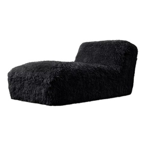 Chaise longue sans accoudoirs HDC 100% artisanale, style mid-century, capitonnée, en peau de mouton naturelle, pour chambre, hôtel ou salon - Product Image 1