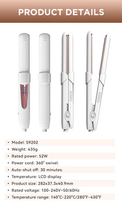 Nouveau fer à lisser/boucler 2-en-1 électrique 3D à plaques flottantes, cordon pivotant à 360°, affichage LED de la température, pour usage domestique - Product Image 2