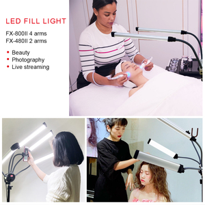 Yidoblo-anneau lumineux de studio 80w, avec trépied, lampe, éclairage annulaire pour appareil photo, pour extensions de cils à 2 têtes, accessoire de <span class=keywords><strong>maquillage</strong></span> - Product Image 5