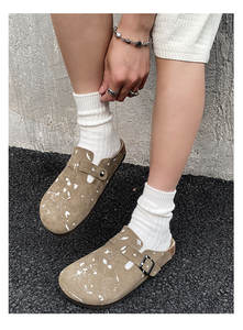 Birkenstocks Custom Tock Clogs para hombres mujeres verano al aire libre gamuza cuero Tpu suela playa Slider Sandalias cómodas zapatillas - Product Image 2