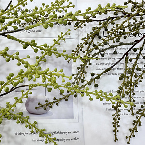 Rami <span class=keywords><strong>di</strong></span> Peperoncino Artificiali Queyiyi, Verde Chiaro e Verde Scuro, in Gomma Morbida, Decorazione per Interni, Soggiorno, Scrivania - Product Image 3
