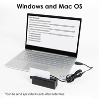 Lector de Tarjetas Magnéticas MSR98 Portátil de Doble Cara, Bidireccional, 3 Pistas, con Interfaz Serial USB o Personalizada