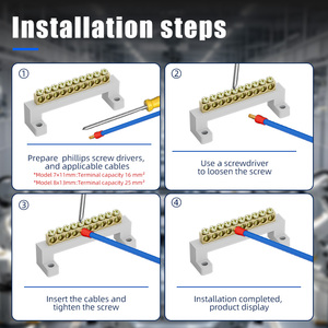 <span class=keywords><strong>7</strong></span>-Cực Vít Brass Đồng Nối Đất Dải Khối Thiết Bị Đầu Cuối Nối Đất Dải Trái Đất Trung Tính Khối Thiết Bị Đầu Cuối - Product Image 6