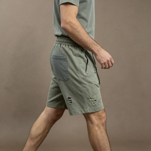 Shorts en molleton pour hommes en gros et shorts vierges de haute qualité, design délavé et vieilli, pour hommes - Product Image 4