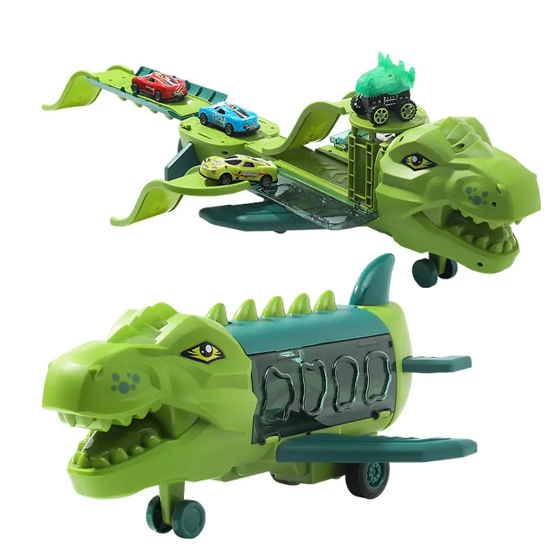 Dinosaur Aircraft Transport Cargo Airplane Storage Toy Set Includes Mini Dinosaurs and Dino Car Toys for Kids Boys Girls Playing