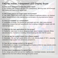 Écran LED Transparent Immersif à Film Haute Fréquence de Rafraîchissement pour Vitrine Intérieure, Affichage Vidéo LED Murale Intérieure 3D Pleine Couleur
