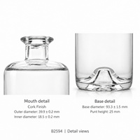 Bouteilles en verre de luxe OEM de grande capacité, forme unique, pour alcool, vin, vodka, whisky, rhum, tequila, emballage