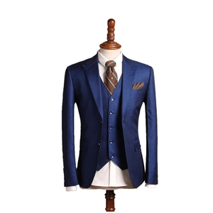 Abito su Misura MTM Traspirante Taglie Forti con Fronte Plissettato e Coda a Coda di Rondine con Perline Completo Pantalone e Giacca Fatto a Mano <span class=keywords><strong>per</strong></span> Uomo - Product Image 1