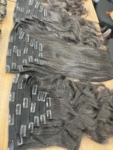 Nouveau type d'extension de cheveux vietnamiens 100% Clip In From Thanh An Viet Nam Pas d'enchevêtrement Pas de perte de cheveux Prêt à expédier Genius Weft - Product Image 4