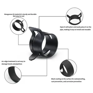 150pcs 6-10mm đen chân không mùa xuân nhiên liệu dầu Nước Hose Clip ống ống cho ban nhạc kẹp kim loại Fastener Assortment Kit - Product Image 3