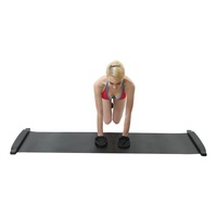 Planche à glissière portable avec patins à glissière pour entraînement d'équilibre à faible impact, patinage, hockey, remise en forme, entraînements à domicile, tapis de glisse