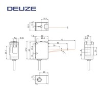 DEUZE CD30CNM70P3 Tachymètre à fibre optique à haute adaptabilité environnementale, détection longue distance 30~70mm, capteur de couleur, montage sur rail DIN