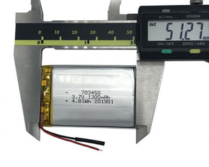 Small 3,7 V 703450 1300 mAh rechargeable lithium polymer lithium-ion polymer battery - Product Image 4