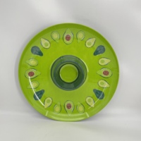 Plateau rond en mélamine écologique personnalisé, fourni par l'usine, pour les chips, passe au lave-vaisselle, vente en gros de plateaux en mélamine pour chips et trempette