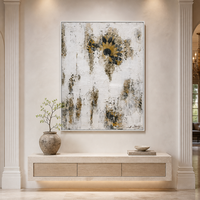 Peinture murale abstraite moderne personnalisée en gros, 100 % faite à la main en acrylique avec impression sérigraphique