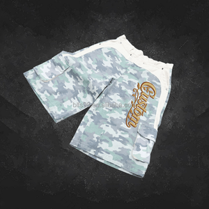 Pantalones Cortos de Camuflaje Personalizados para Hombre, Estilo Urbano, con Parches, Lavado Vintage, Tipo Cargo, con Bordado Personalizado - Product Image 2