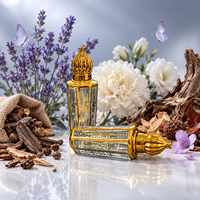 Flacons d'huiles essentielles de luxe 12 ml, flacons en verre vides de style arabe pour déodorant, sérum de soin de la peau, octogonaux mats, sérigraphiés