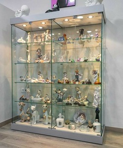 ארון תצוגה עם מסגרת אלומיניום, תאורת לד, זכוכית, מדפים מתכווננים ואביזרים. - Product Image 2