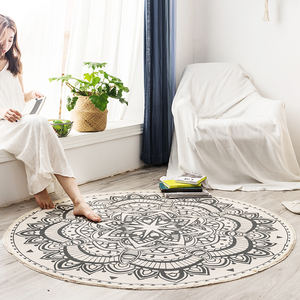 Nuovo Design soggiorno Decor tappetino rotondo stampa digitale <span class=keywords><strong>tappeto</strong></span> rotondo con <span class=keywords><strong>frange</strong></span> - Product Image 4