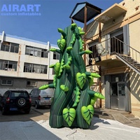 Décoration d'arbre géant gonflable imprimé réaliste en forme de tige de haricot, arbre gonflable personnalisé en forme de gousse de haricot pour ornements de scène de théâtre