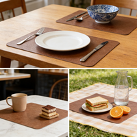 Meilleures ventes, sets de table en cuir modernes et luxueux, antidérapants, pour table à manger, usage domestique