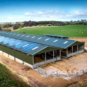 Nave Industrial Prefabricada Moderna de Acero para Granja de Vacas, Estructura Sólida con Vigas en Forma de H, Superficie Galvanizada, Vida Útil de 50 Años, Resistencia a Vientos de 200 km/h - Product Image 1