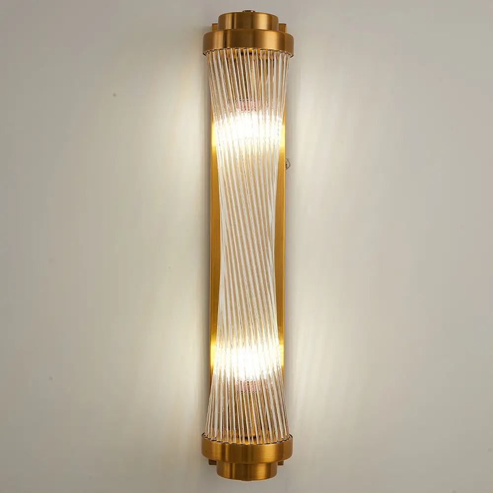 Su misura moderna coperta di lusso in acciaio oro di cristallo di vetro luci da comodino lampada da parete del riparo per hotel lobby soggiorno a casa