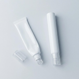 Tubo cosmético de PE blanco suave vacío al por mayor de 10/15ml con punta de silicona inclinada y tapa transparente para envasado de brillo labial, crema para ojos y suero - Product Image 6