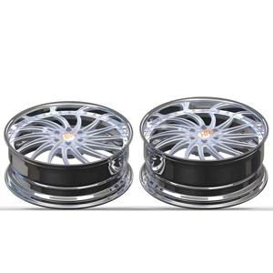 <span class=keywords><strong>Hot</strong></span> <span class=keywords><strong>Wheels</strong></span> Car Rim Deep Dish 2 piezas 18 19 20 21 22 23 24 pulgadas Silver Face Chrome Lip para Camaro Cadillac XLR <span class=keywords><strong>Lamborghini</strong></span> - Product Image 5
