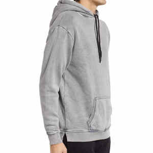 Sweat à capuche en molleton de coton lourd personnalisé Gris Streetwear Avec une coupe ample et décontractée et une double doublure Design moderne de luxe - Product Image 3