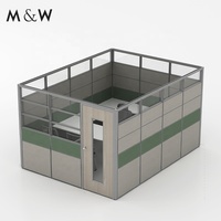 M&W Système d'alimentation électrique américain d'occasion, porte battante en aluminium de 60 mm d'épaisseur, poste de travail individuel pour bureau privé