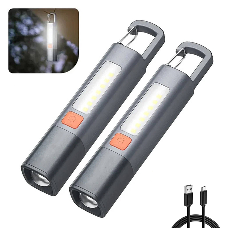 Super Bright Pocket LED Flashlight for Outdoor Emergency Portable Tent Light Rechargeable Camping COB Torch Light Waterproof