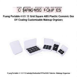 กล่องใส่เครื่องสำอางพลาสติก ABS แบบพกพา FuYang ขนาด 4 6 9 12 ช่อง  พร้อมเคลือบ UV ปรับแต่งได้ - Product Image 2