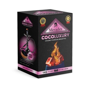 Charbon de bois de narguilé de qualité supérieure Coco luxe coquille de noix de coco charbon de bois narguilé Cube forme personnalisée hexagonale 2,5% teneur en cendres pour Shisha - Product Image 1