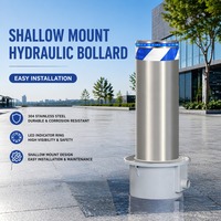 Borne de sécurité anti-émeute intégrée à levage hydraulique, à montage peu profond, avec éclairage LED et système de liaison pour le contrôle du trafic, en acier inoxydable 304