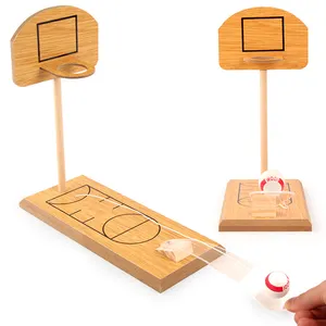 Mini juego de baloncesto 3D de madera para niños, juegos de mesa de madera para bebés