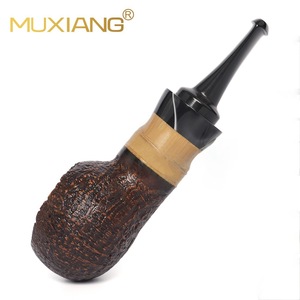 MUXIANG Tobacco Pipe Straight Type Solid Wood Smoking Accessory Men's Pipe Gift - Product Image 2