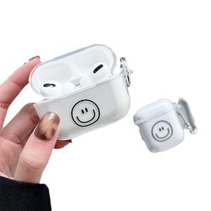Funda protectora para auriculares inalámbricos de TPU suave transparente con diseño de cara sonriente 2025 para Apple <span class=keywords><strong>Airpods</strong></span> 4 <span class=keywords><strong>ANC</strong></span> - Product Image 1