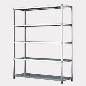 5 Layers Shelves Kitchen Display Stainless Steel Storage Rack 5 Tier Stainless Steel Shelf