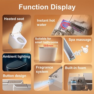 <span class=keywords><strong>WC</strong></span> intelligent japonais monobloc avec chasse automatique intelligente BGS, capteur automatique, ouverture électrique, cuvette de toilette, siphon en S, toilette intelligente automatique - Product Image 2