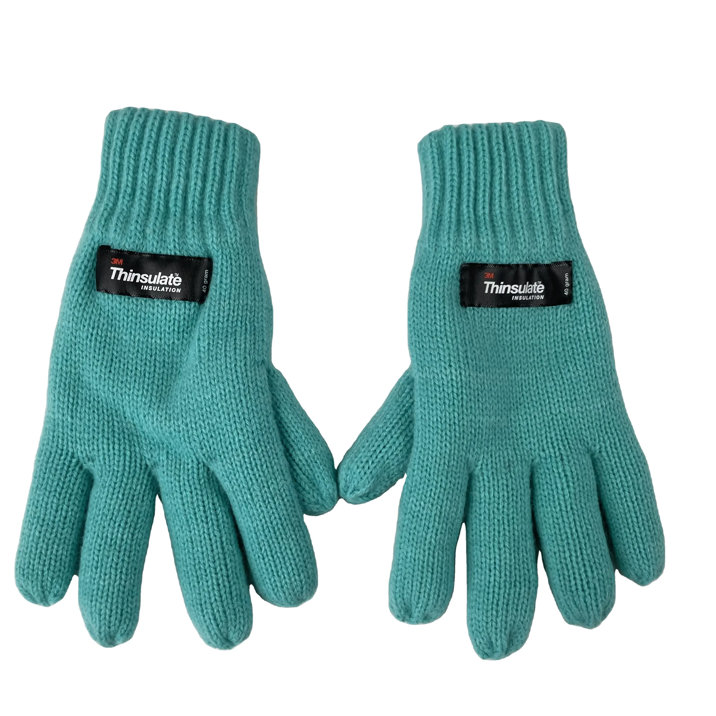 Wholesale custom jacquard knit winter 100% acrylic mitten glove with thinsulate inside