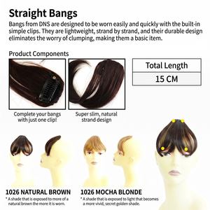 DNS Beauty Made Korea – Extensions de frange synthétiques à clipser, coupe droite et épaisse, aspect naturel, 6 pouces - Product Image 5