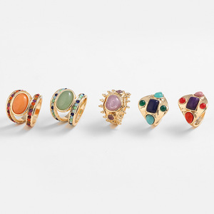 Anillos de Aleación Estilo Vintage Europeo Americano Kenjie, Diseño de Moda Transfronterizo, Piedra Ojo de Tigre Turquesa, Retro - Product Image 5
