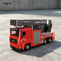 Camion de pompiers avec échelle aérienne de secours, jouet de 28 cm, à friction, rouge, avec flèche télescopique, sirène, lumière et son, pour enfants de 3 ans et plus