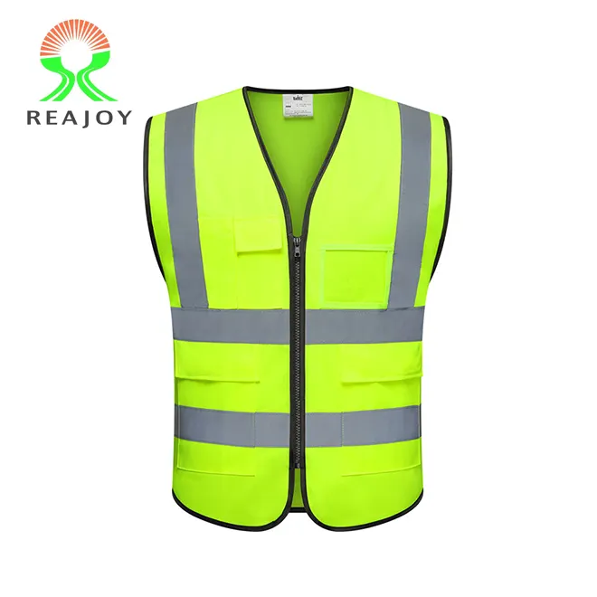 Custom Hi Vis Security Clothing Safety Vest Jacket Reflective Yellow Orange Fluorescent Men Women With Logo factory direct