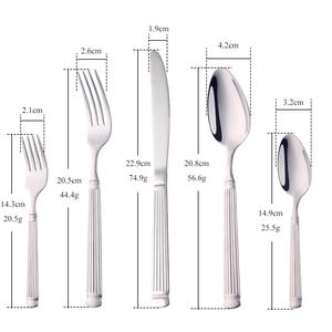 <span class=keywords><strong>Juego</strong></span> <span class=keywords><strong>de</strong></span> <span class=keywords><strong>Cubiertos</strong></span> <span class=keywords><strong>de</strong></span> Acero Inoxidable al por Mayor <span class=keywords><strong>de</strong></span> Fábrica, <span class=keywords><strong>Juego</strong></span> <span class=keywords><strong>de</strong></span> <span class=keywords><strong>Cubiertos</strong></span> <span class=keywords><strong>de</strong></span> Lujo <span class=keywords><strong>de</strong></span> Dos Tonos, Plateado y Dorado, con Mango Acanalado, para Bodas y Fiestas - Product Image 6