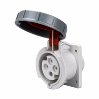 Prise murale industrielle encastrée IP67 2025, 4 broches, 380V 32A, homologuée UE/CN, compatible 16A (RU, US, AU, UE/CN)