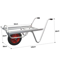 Chariot à une roue en aluminium avec support OEM, capacité de charge 120 kg, structure plateforme, pour outils, usage domestique et agricole, stockage