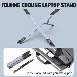 Xách tay hợp kim nhôm máy tính xách tay đứng có thể gập lại máy tính xách tay hỗ trợ Khung máy tính tản nhiệt phụ kiện mới cho máy tính xách tay cơ sở - Product Image 4
